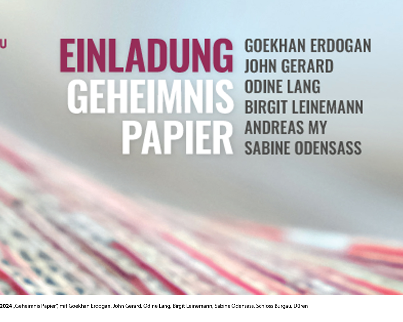 Andreas My, Geheimnis Papier, Schloss Burgau, Düren, 2024